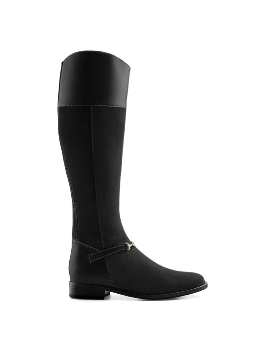 The Octavia - Women's Boots - Black Suede, Sporting Calf